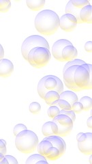 Light pastel colored background with purple bubbles. Wallpaper, texture purple balloons. 3D illustration