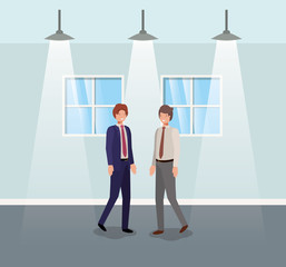 Obraz premium businessmen couple in corridor office