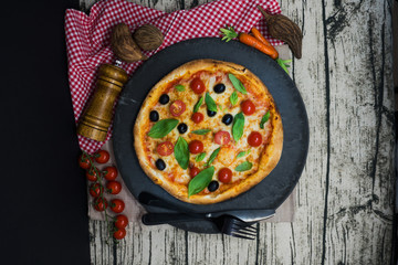 tasty pizza on a the table