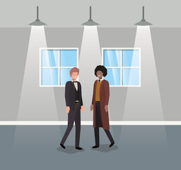 Obraz premium businessmen couple in corridor office