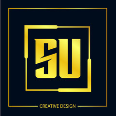 Initial letter SU Logo Template Vector Design