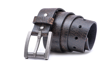 Fashion Female Antique Belt Metal Buckle Jeans Woman Leather Belt Isolated On White Background