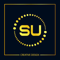 Initial letter SU Logo Template Vector Design