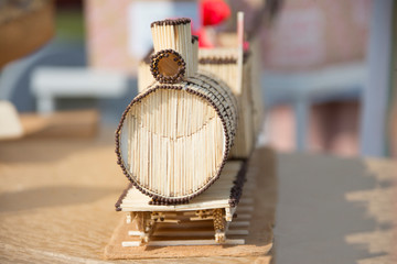 Steam locomotive made of matches