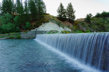 scenic view of waterfall in patagonia