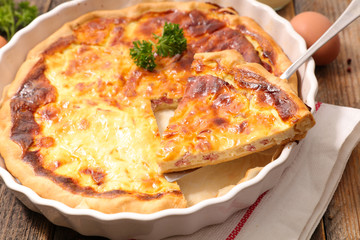 homemade quiche slice