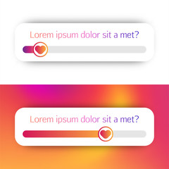 Slider emoji in social media with trendy background