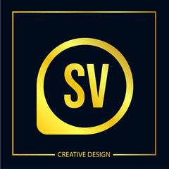 Initial letter SV Logo Template Vector Design