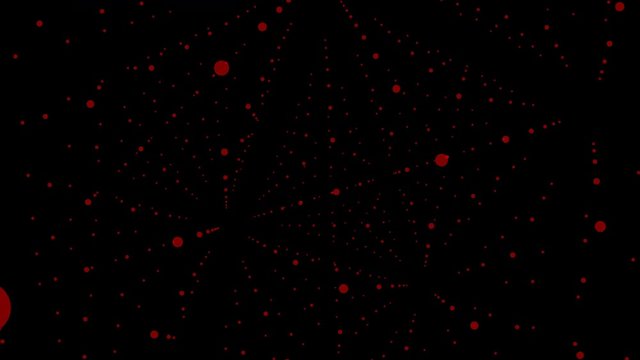 red dot particle design, Abstract fractal point geometry. Virtual cosmos, dynamic perspective geometry space