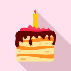 Birthday cake icon. Flat illustration of birthday cake vector icon for web design