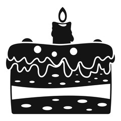 Chocolate cake icon. Simple illustration of chocolate cake vector icon for web design isolated on white background