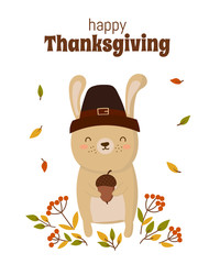 Happy Thanksgiving, greeting card, poster or flyer for holiday
