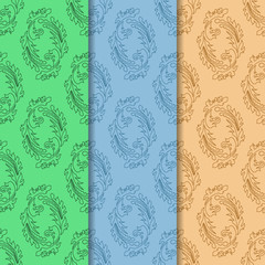Floral abstract seamless pattern leaves