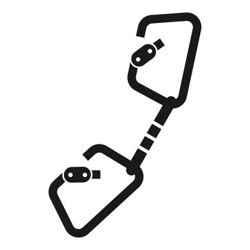 Double climb carabine icon. Simple illustration of double climb carabine vector icon for web design isolated on white background