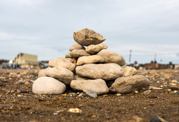 Pile of stones on a beach
