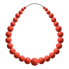 Gem stone necklace icon. Cartoon of gem stone necklace vector icon for web design isolated on white background
