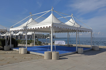 White Canopy Tent by Sea