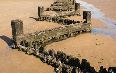 zig zag shape beach groyne
