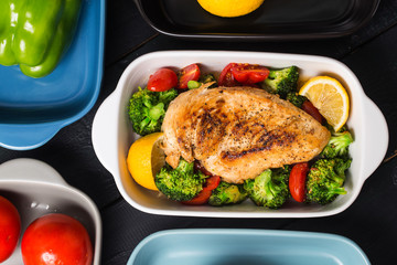 a dish of chicken breast