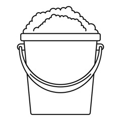 Soap foam bucket icon. Outline soap foam bucket vector icon for web design isolated on white background