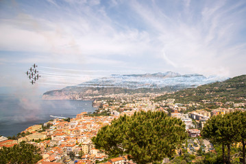 Obraz premium Frecce tricolore, aerei e aereonautica militare