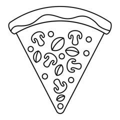 Vegan pizza slice icon. Outline vegan pizza slice vector icon for web design isolated on white background