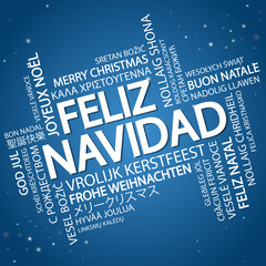 Word cloud Merry Christmas (in Spanish)