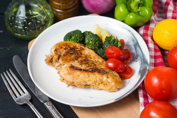 a dish of chicken breast
