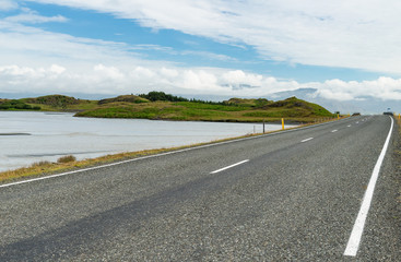 Empty highway in Iceland