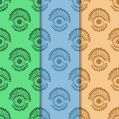 Seamless abstract pattern pop-art eye