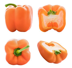 Peppers isolated on white background. Clipping path