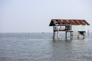 Traditional fisherman wooden house in Thailand