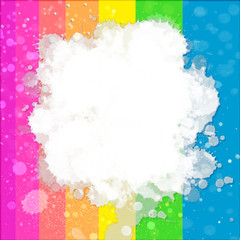 Illustration of White Painted Splashing Color On Colorful Gradient Background
