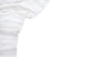 White table cloth isolated. Top view mockup.