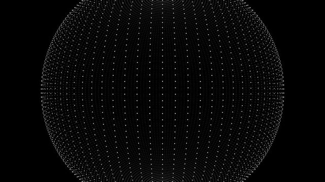Animated abstract sphere from white dots