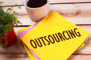 Outsourcing, Motivational Words Quotes Concept