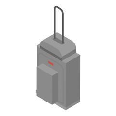 Grey travel bag icon. Isometric of grey travel bag vector icon for web design isolated on white background