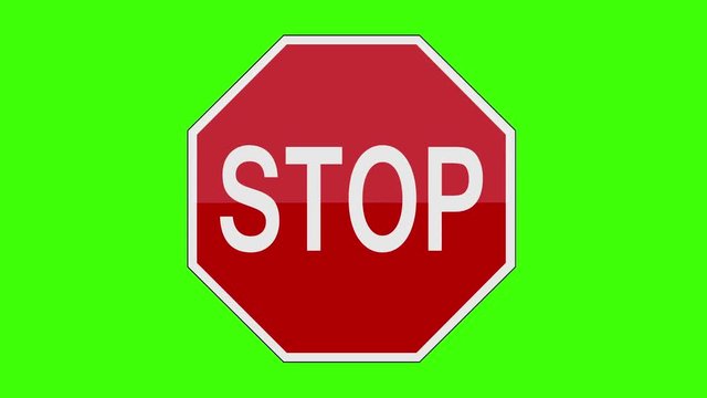 Sign Stop Green Screen