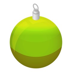 Green xmas tree ball icon. Isometric of green xmas tree ball vector icon for web design isolated on white background