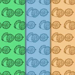 Lychee tropical fruits seamless pattern