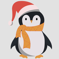 vector christmas background with penguin