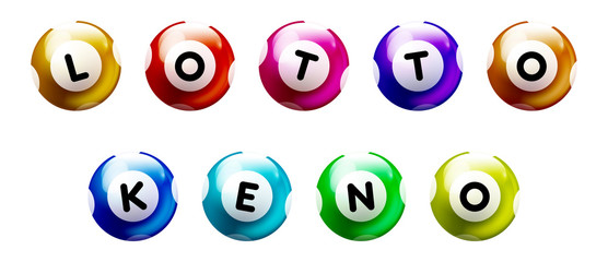 Colored Balls with text LOTTO and KENO.