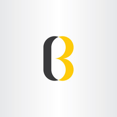 logotype letter b black yellow vector sign logo