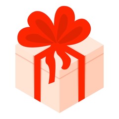 Creme color gift box icon. Isometric of creme color gift box vector icon for web design isolated on white background