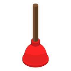 Toilet plunger icon. Isometric of toilet plunger vector icon for web design isolated on white background