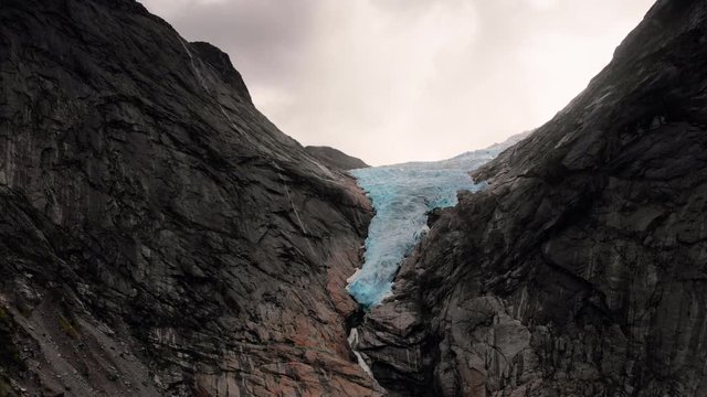 Briksdalsbreen glacier - Norway / drone, aerial