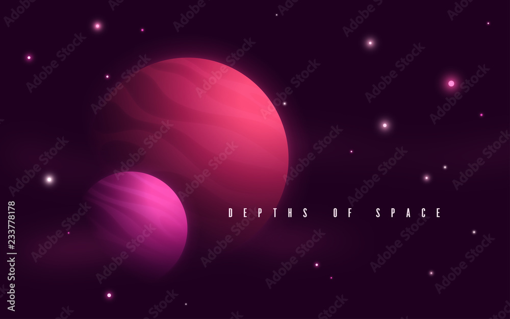 Wall mural deep space sci-fi abstract vector illustration, background, post