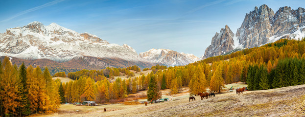 Vallée de Cortina d'Ampezzo au petit matin