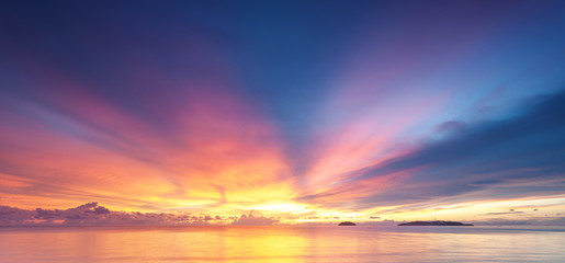 Colorful sunset background, Kota Kinabalu Sabah Borneo Malaysia.
