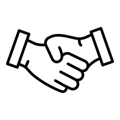 Bribery handshake icon. Outline bribery handshake vector icon for web design isolated on white background